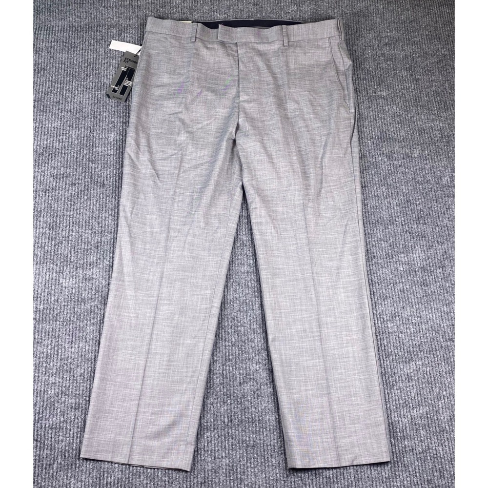 Savane Performance Dress Pant Mens 38x30 Grey Straight Fit Stretch Flat Front